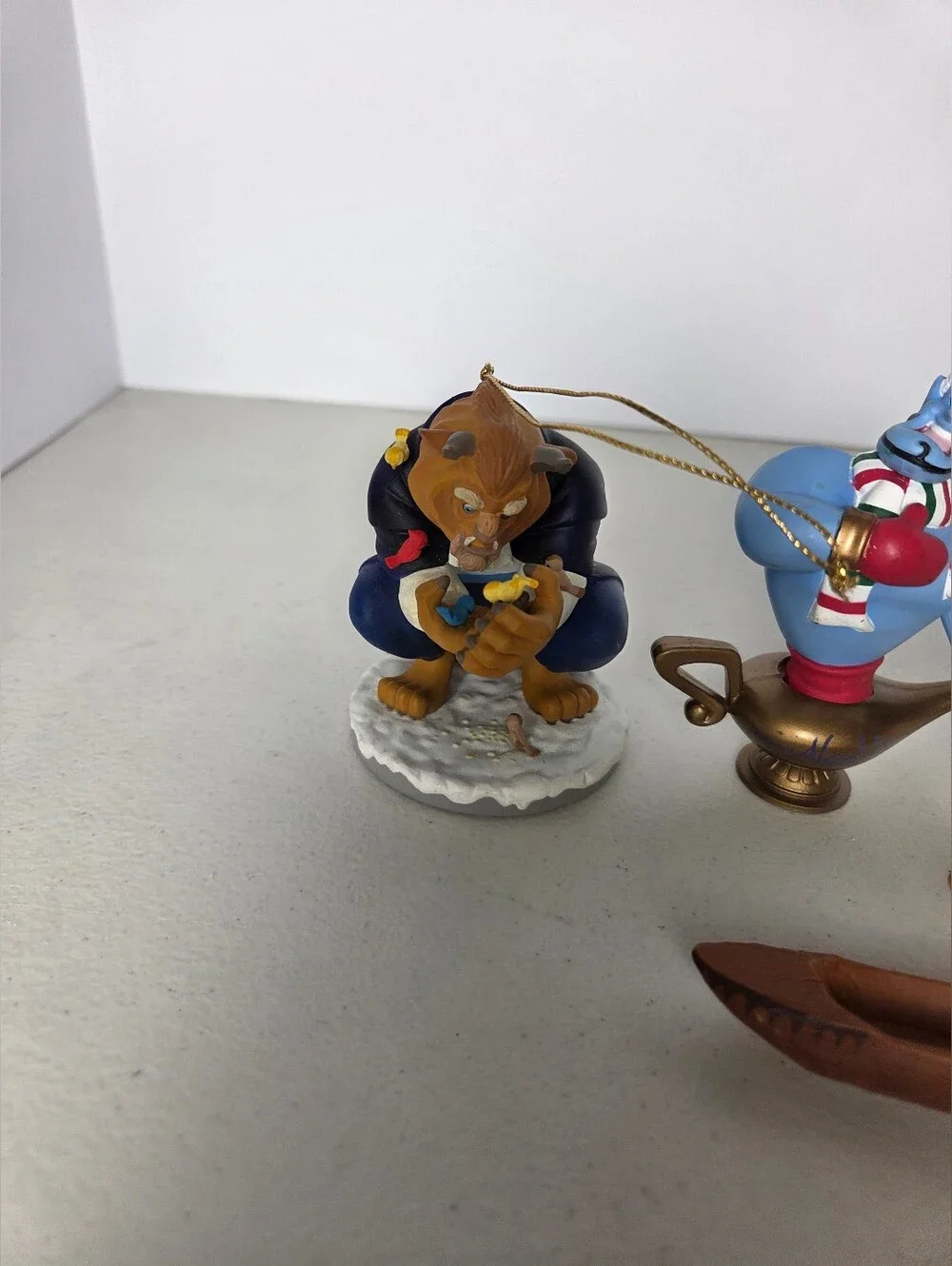 Lot of 5 Vintage Disney Ornaments Figurines Grolier Hallmark Beast Simba